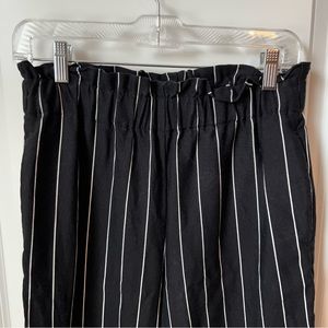 High-waisted paper bag pants